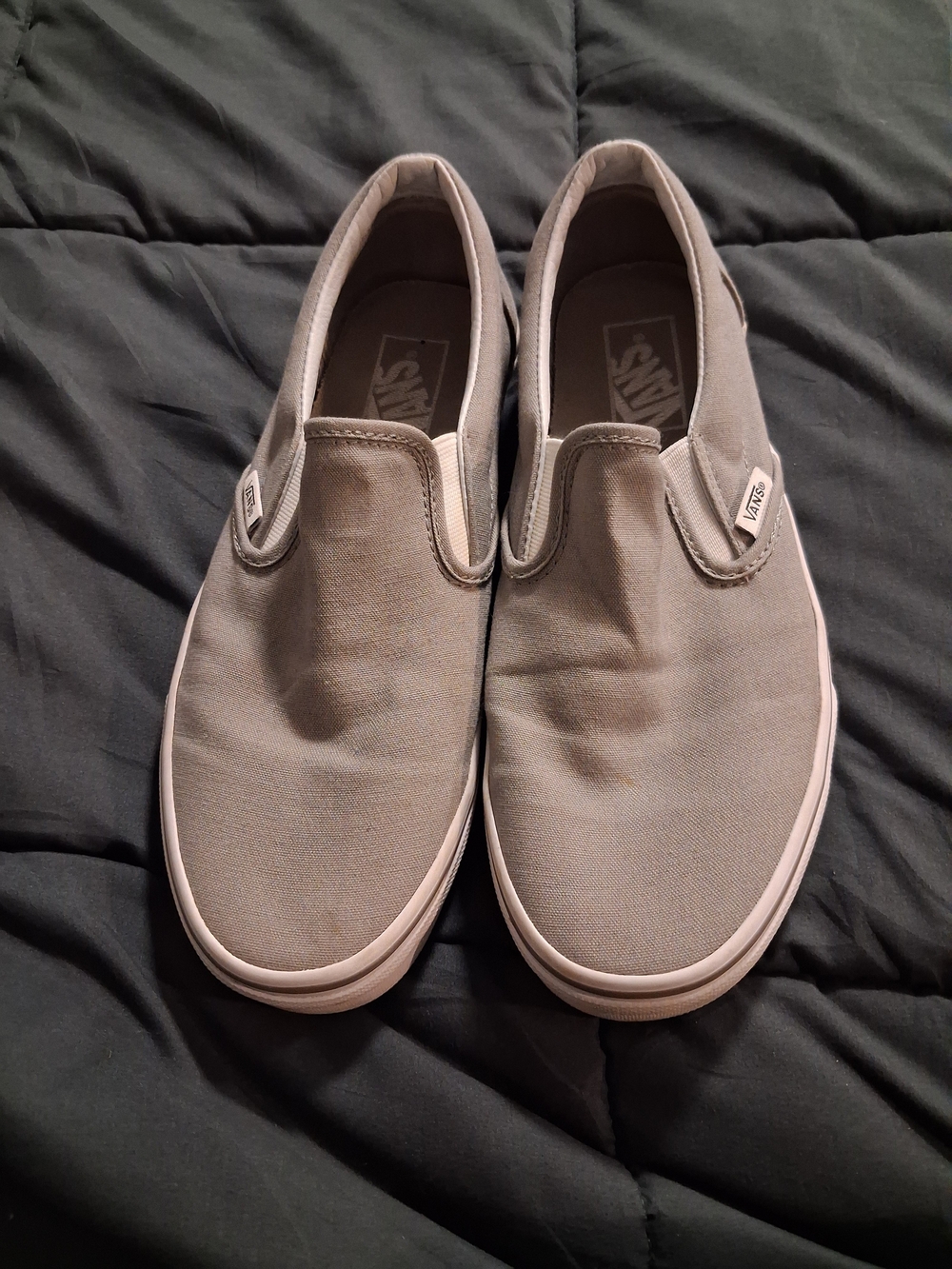 Vans Men's Classic Slip-On Canvas Shoes - Gray